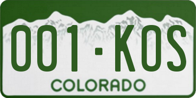 CO license plate 001KOS