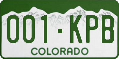 CO license plate 001KPB