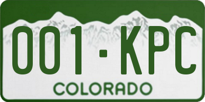 CO license plate 001KPC