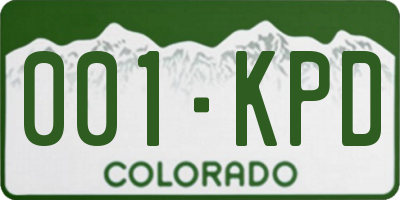 CO license plate 001KPD