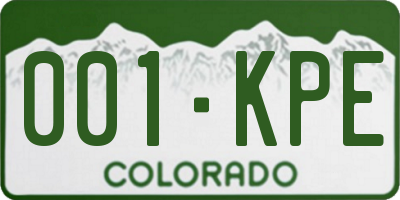 CO license plate 001KPE