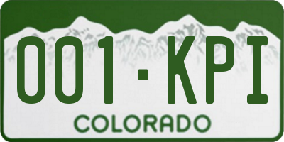 CO license plate 001KPI