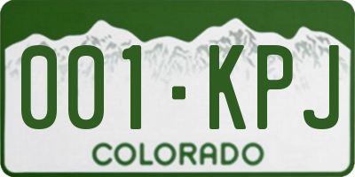 CO license plate 001KPJ