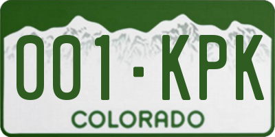 CO license plate 001KPK