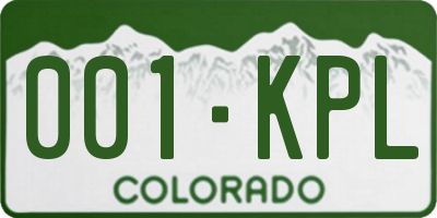 CO license plate 001KPL