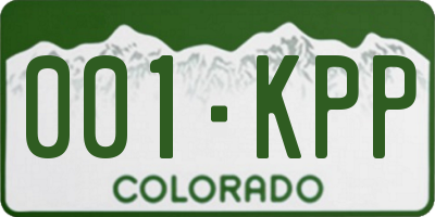 CO license plate 001KPP