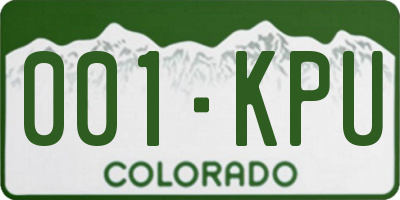 CO license plate 001KPU