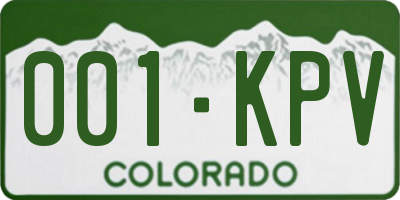 CO license plate 001KPV