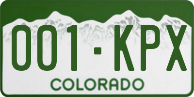 CO license plate 001KPX