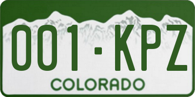 CO license plate 001KPZ