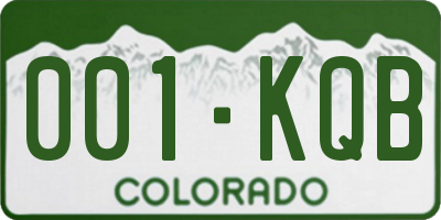 CO license plate 001KQB