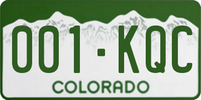 CO license plate 001KQC