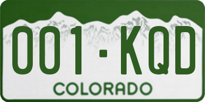 CO license plate 001KQD