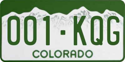 CO license plate 001KQG