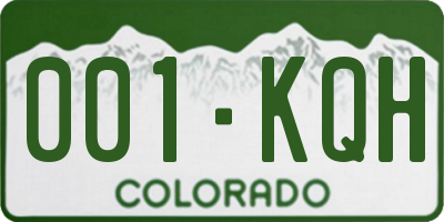 CO license plate 001KQH