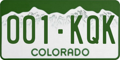 CO license plate 001KQK