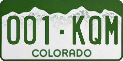 CO license plate 001KQM