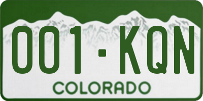 CO license plate 001KQN