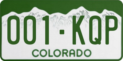 CO license plate 001KQP