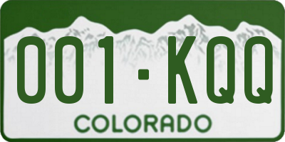 CO license plate 001KQQ