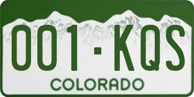 CO license plate 001KQS