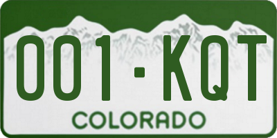 CO license plate 001KQT