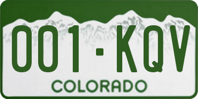 CO license plate 001KQV