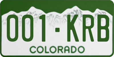 CO license plate 001KRB