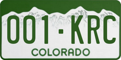 CO license plate 001KRC