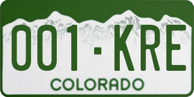 CO license plate 001KRE