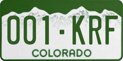 CO license plate 001KRF