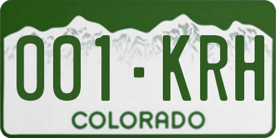 CO license plate 001KRH