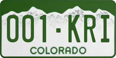 CO license plate 001KRI