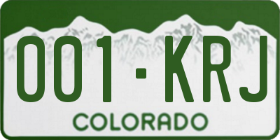 CO license plate 001KRJ