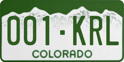 CO license plate 001KRL