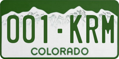 CO license plate 001KRM