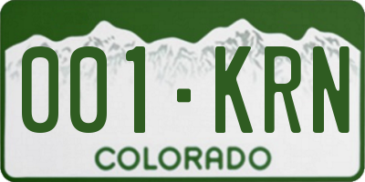 CO license plate 001KRN