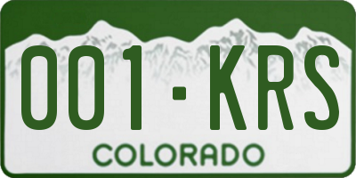 CO license plate 001KRS