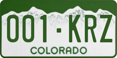 CO license plate 001KRZ