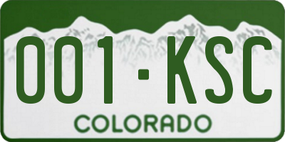 CO license plate 001KSC