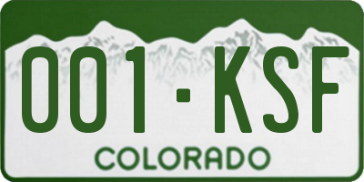 CO license plate 001KSF