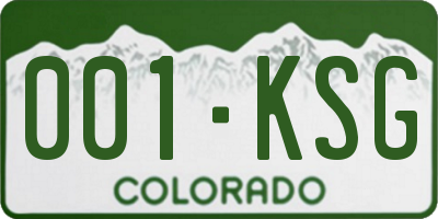 CO license plate 001KSG