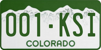 CO license plate 001KSI