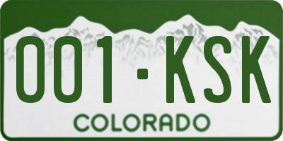 CO license plate 001KSK