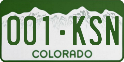 CO license plate 001KSN