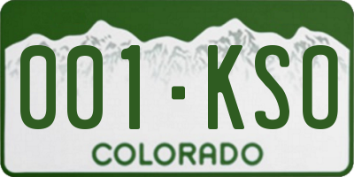 CO license plate 001KSO