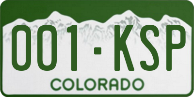 CO license plate 001KSP