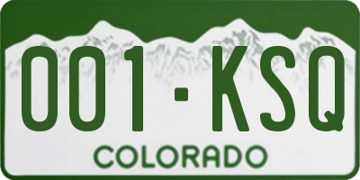 CO license plate 001KSQ