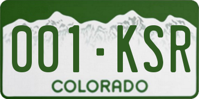 CO license plate 001KSR