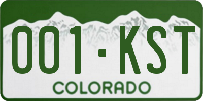 CO license plate 001KST